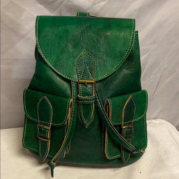 Moroccan Leather Backpack - Picture 1 of 13